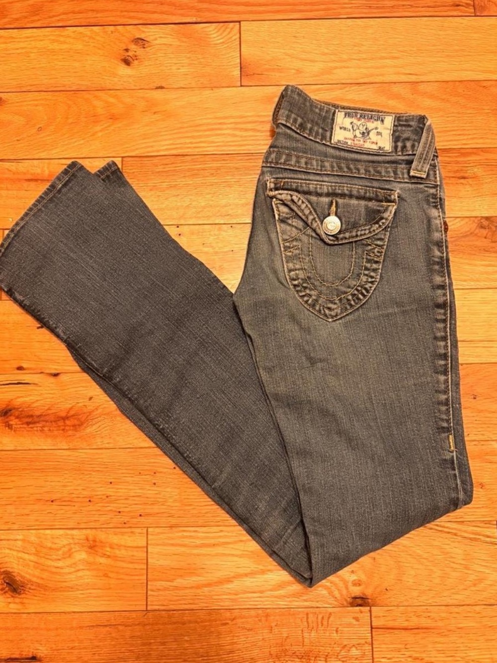 True Religion Women’s Boot Cut Jeans in Washed Blue